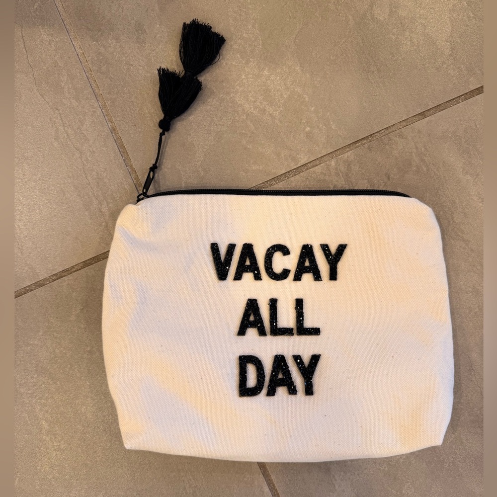 Vacay All Day Canvas Bikini Bag By Fallon & Royce (Never Been Used)